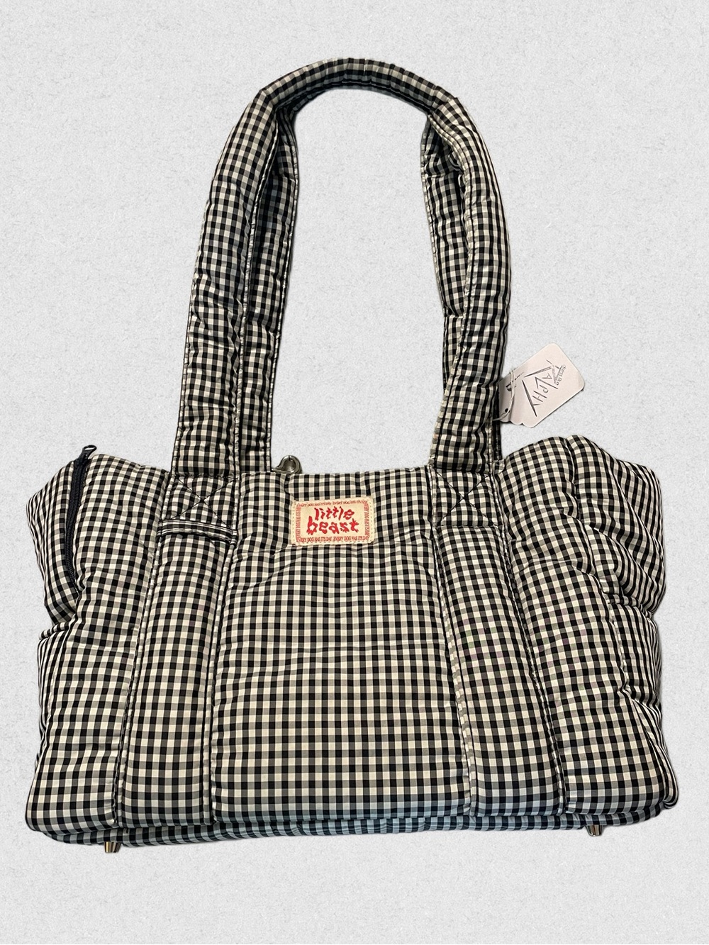 The Little Beast Black & White Gingham Pet Carrier